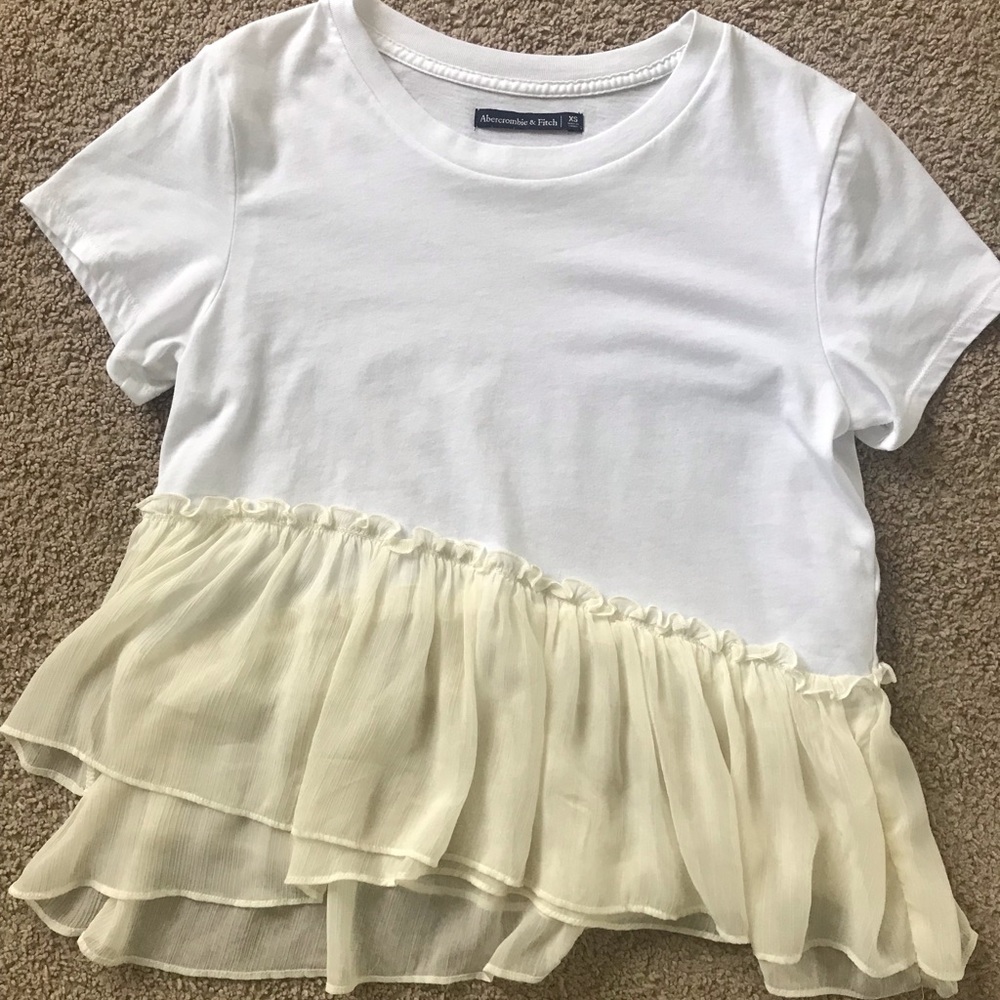 White and cream flowy shirt